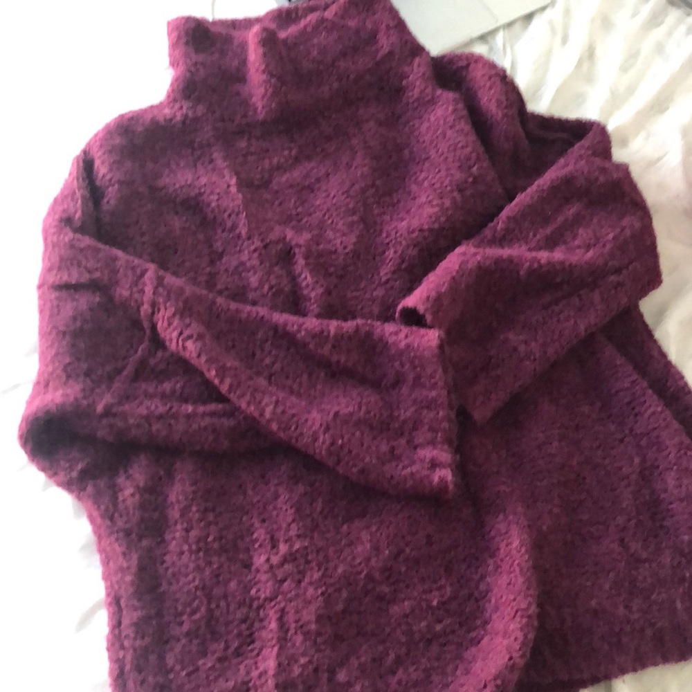 Free people alpaca plum wine oversized turtleneck - Picture 4 of 7